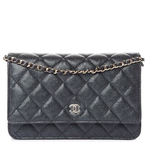 chanel woc black caviar shw|CHANEL Caviar Quilted Wallet on Chain WOC Black.